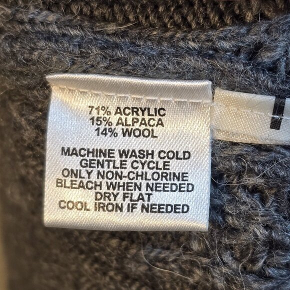 Ann Taylor Loft Gray Knit Sweater Alpaca Wool Roll Collar Pockets Pullover Sz XS - Picture 13 of 14